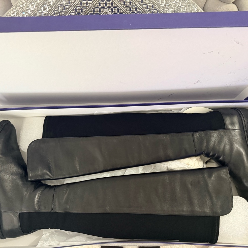Stuart Weitzman Black Nappa Boots 9W